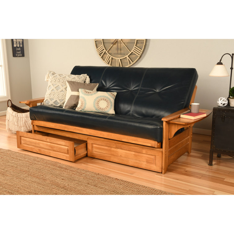 Wayfair leather futon discount